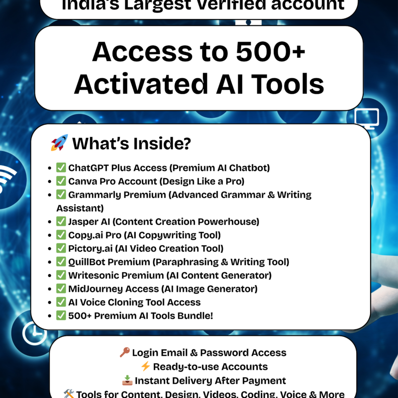 500+ Activated AI Tools + Chat Gpt
